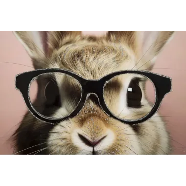 MALOWANY OBRAZ NA PÓŁNIE LACCATO BUNNY Z RAMĄ 62,5 2,8 62,5 cm